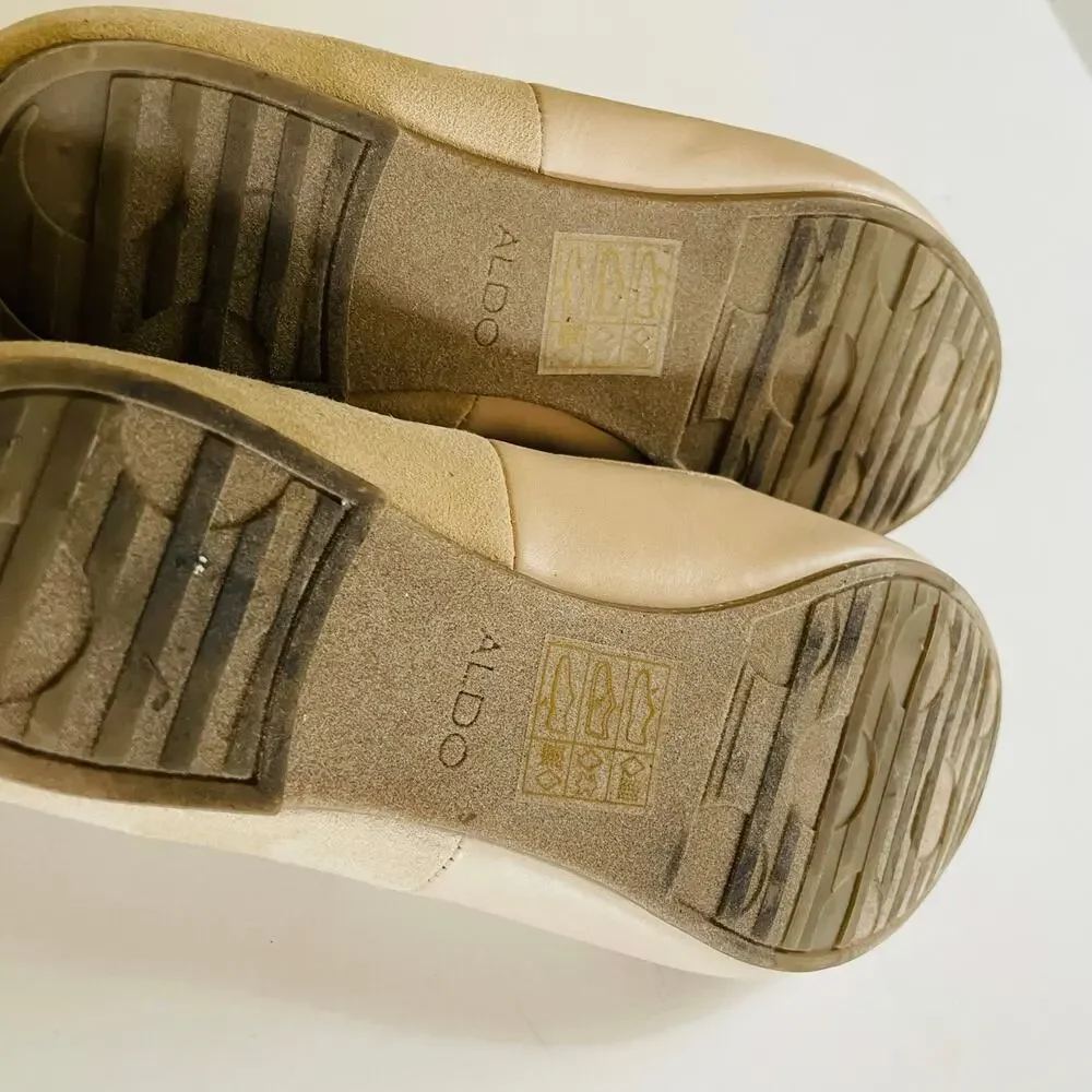 Aldo Cream Round Toe Flat Loafers Shoe 6